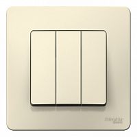 Выключатель 3-клавишный BLANCA, скрытый монтаж, молочный | код. BLNVS100502 | Schneider Electric